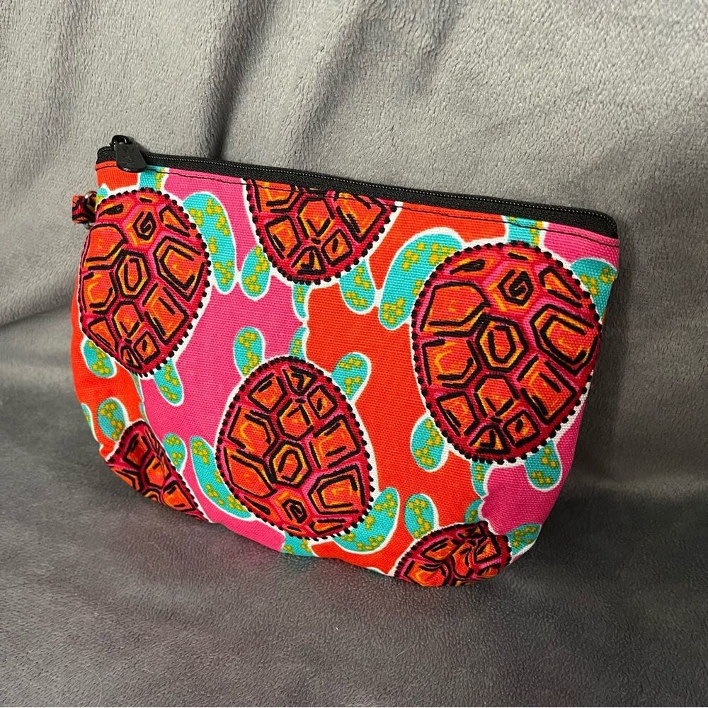 Thirty-One Mini Zipper Pouch in Colorful Sea Turtle Tango Pattern - Picture 2 of 3